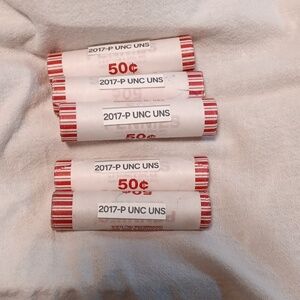 2017 P Mint Penny Roll. Bank Rolled Uncirculated And Unsearched Rolls. 5 Rolls